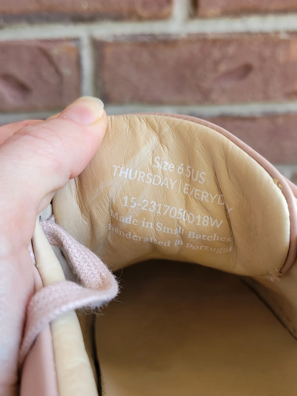Thursday Boot Blush Pink Leather Sneakers Womens 6.5 Low Top Lace-Up Minimalist - Picture 5 of 6
